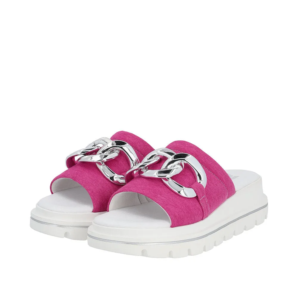 Ladies Evolution By Rieker Mule Pink Chunky Platform W1652-31 sale