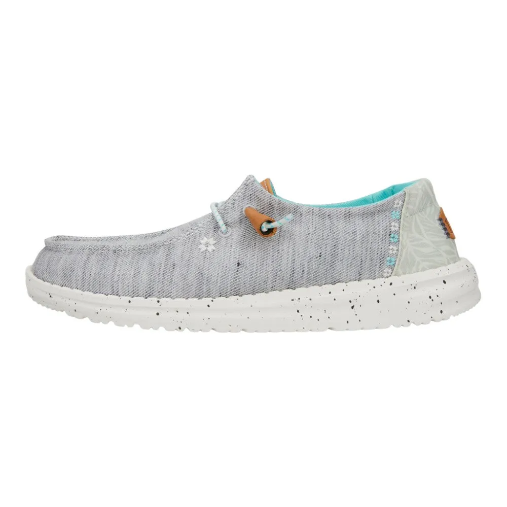 Ladies Hey Dude Grey Canvas Summer Shoes Laced Wendy Slub Tropical sale