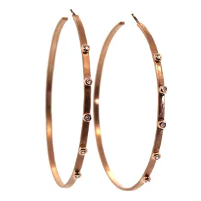 Large Gold & Diamond Hoops