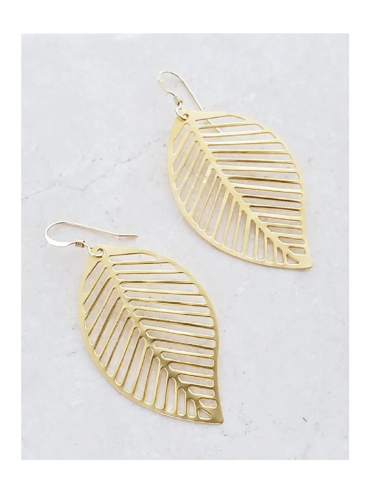 Leaf Cutout Statement Earrings