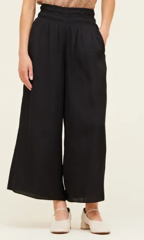 Lenore Smocking Waist Wide Leg Pant in Black - FINAL SALE