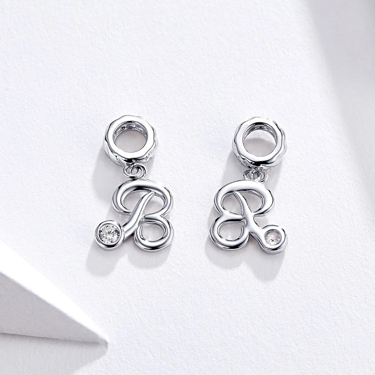 Letters Collection Initial Letter A-Z 925 Sterling Silver Charms for Bracelet