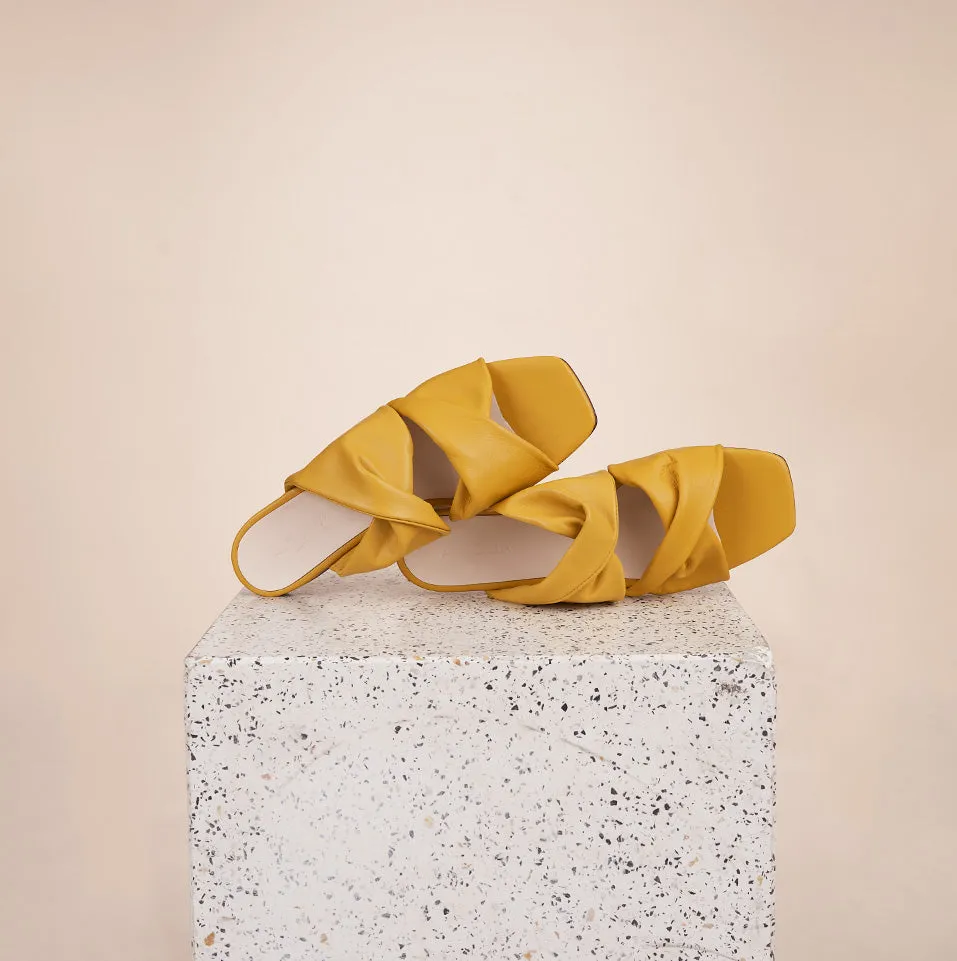 Lido - Mustard Nappa Sandals SAMPLE SALE - FINAL SALE