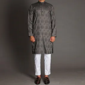 Light Brown Embroidered Kurta