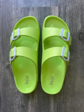 {LIME} WATERSLIDE Double Buckle Slide Sandals