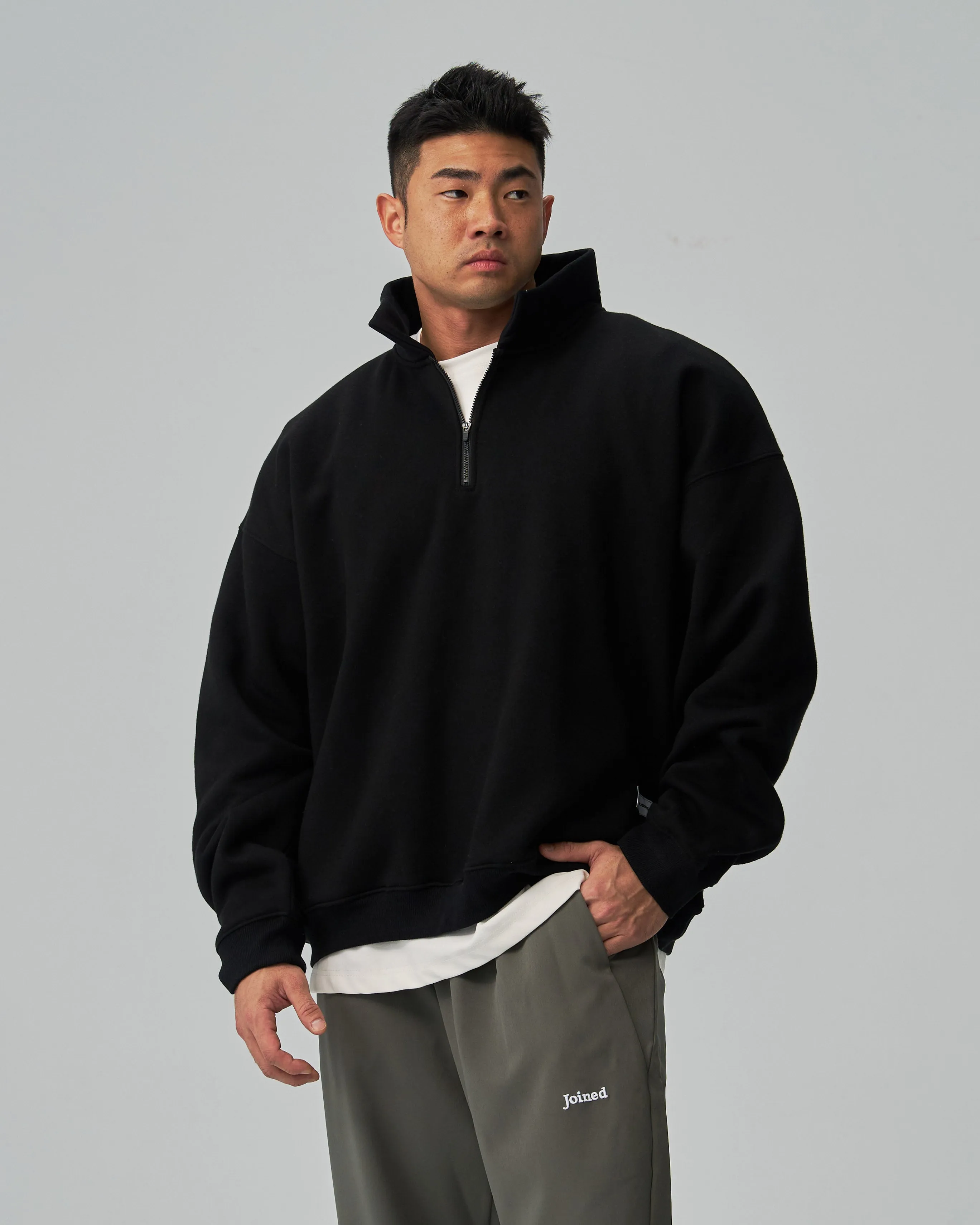 LOGO Half-Zip Oversized Sweatshirt