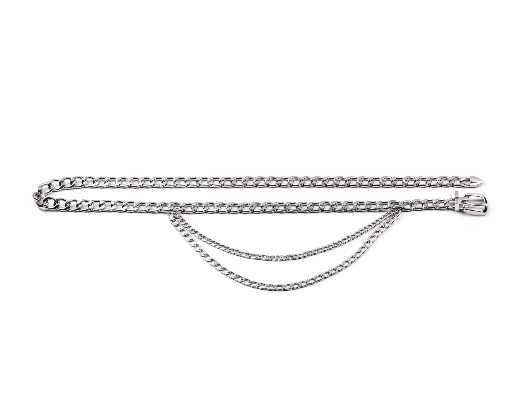 Silver Multi Layer Chain Belt