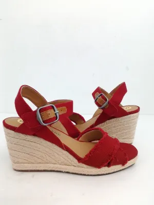 Lucky Brand Women's Wedge Platform Red Size 5.5