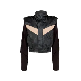 Machine-A x Reebok - Unisex Vector Biker Jacket in Black/Khaki