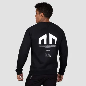 Maglia nera a maniche lunghe da uomo Small Bloc Logo Sweatshirt con grafica posteriore Morotai