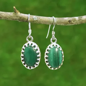 Malachite Sterling Silve Gemstone Earrings