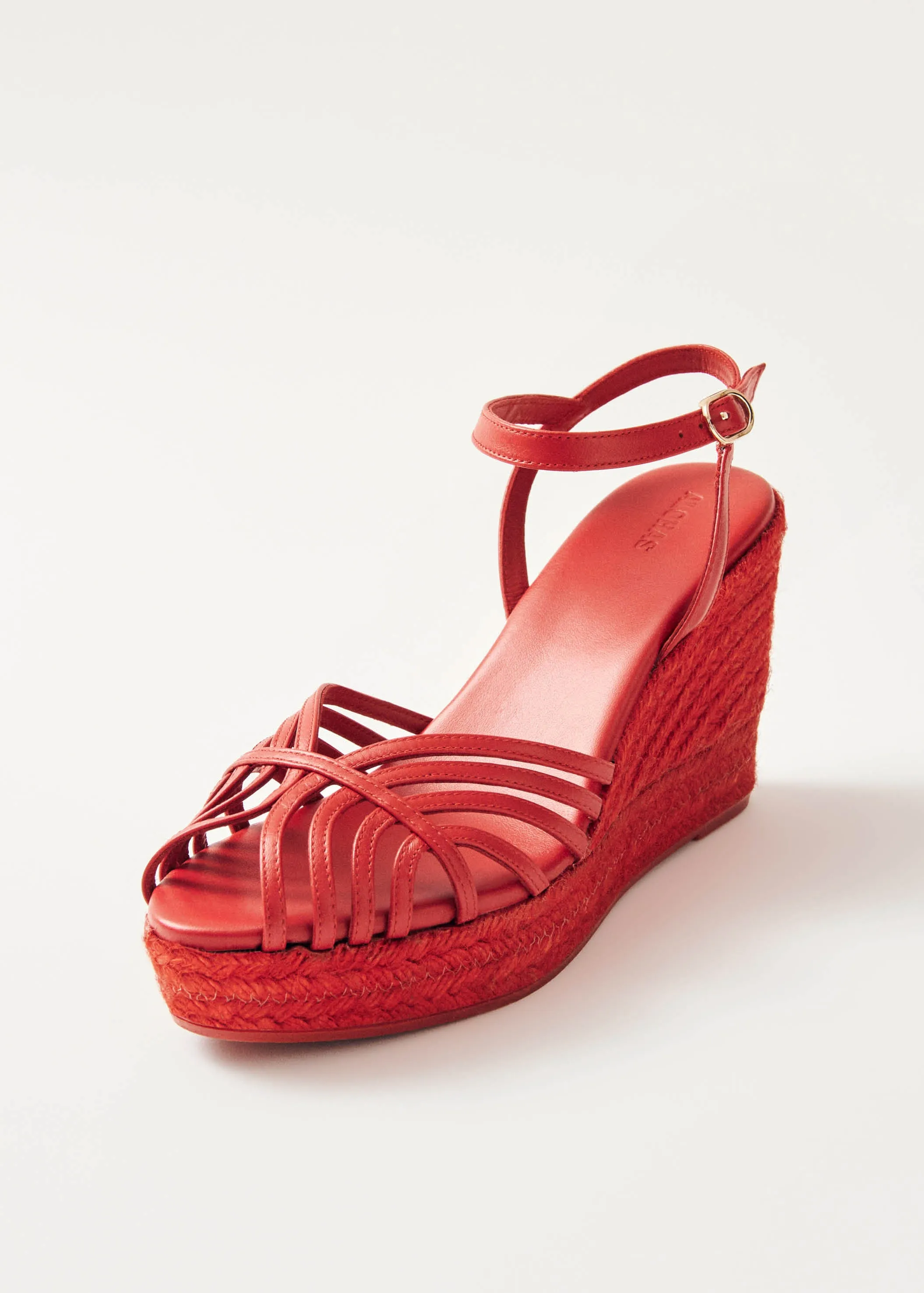 Maren Colorblock Red Leather Espadrilles