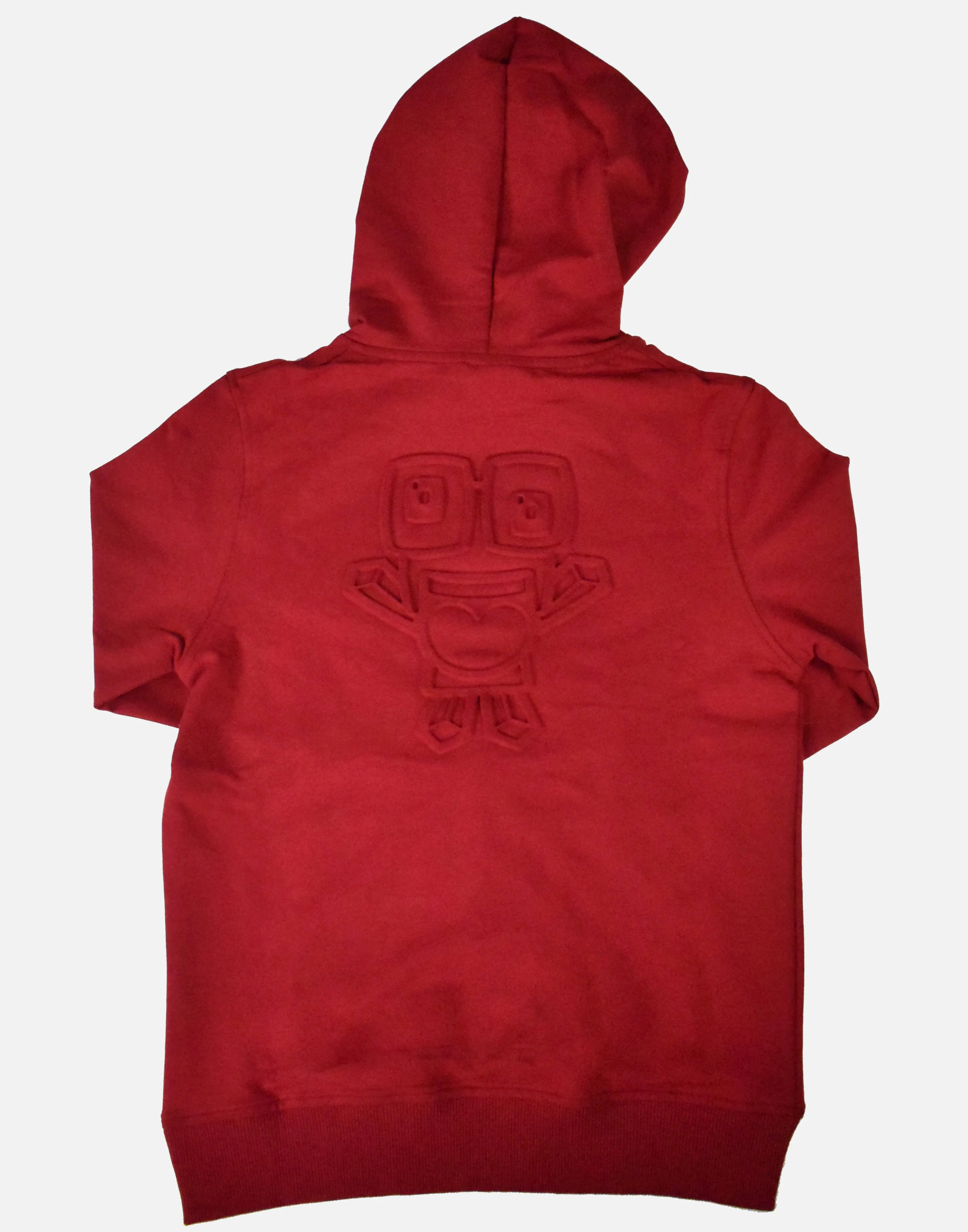 MAROON EMBOSSED PULLOVER HOODIE