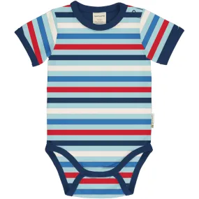 Maxomorra Ice Stripe Short Sleeved Bodysuit