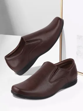 Men Brown Formal Slip-On Shoes