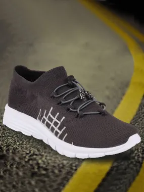 Men Grey Sports Lace-Up Walking Shoes