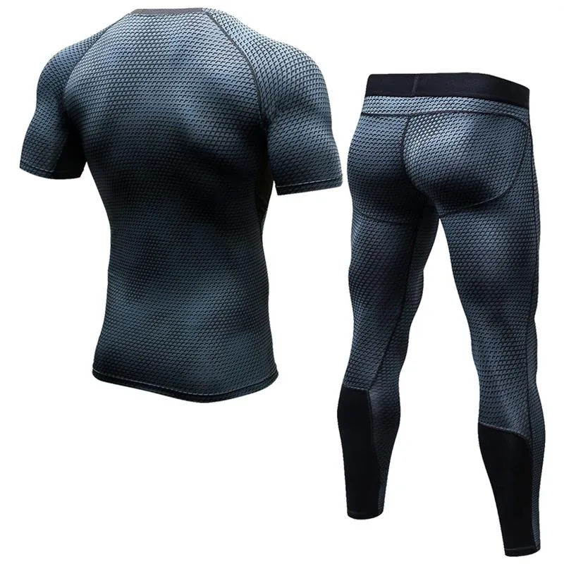 Men Running T-shirt Tights Long Sleeves Gym Sports Fitness Clothing