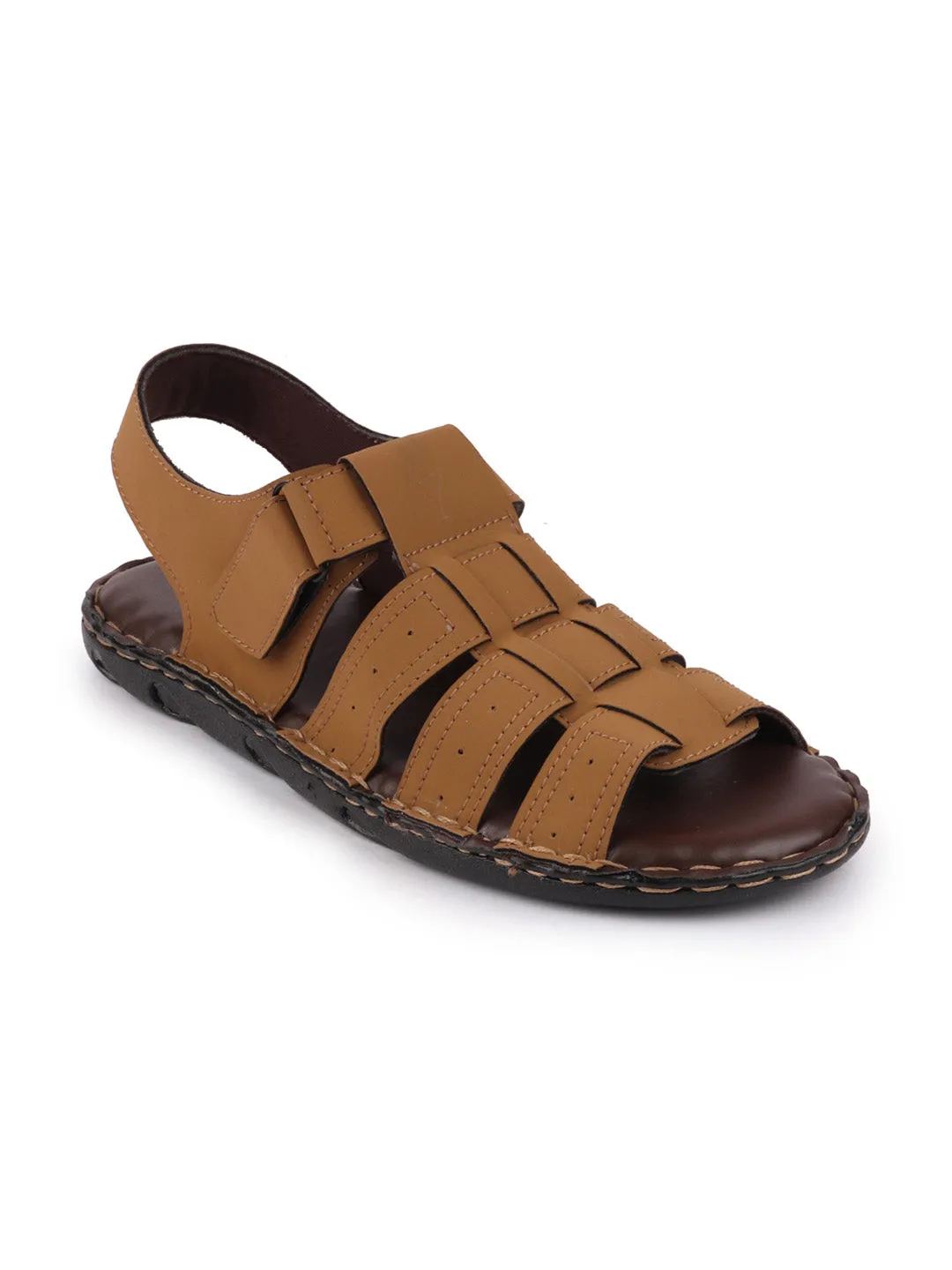 Men Tan Casual Speed Laces Fishermen Sandals