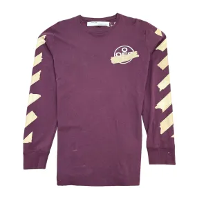 Men's Arrow Logo Long Sleeve T-Shirt Purple Size L