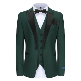 Men's Slim-Fit 3PC Satin Peak Lapel Tuxedo