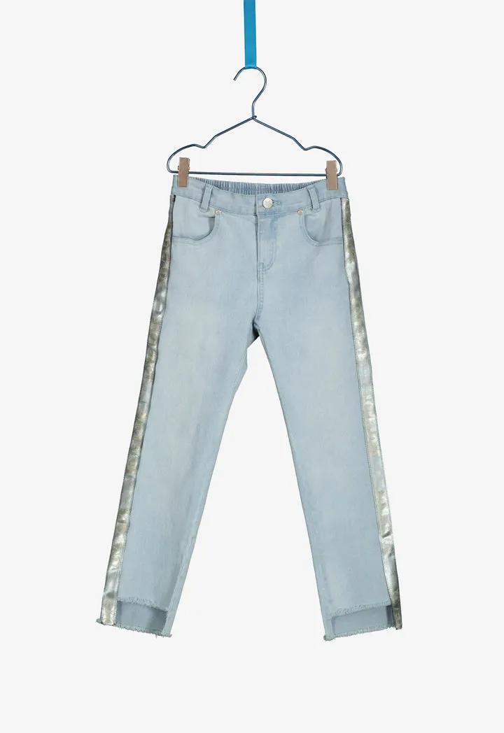 Metallic Tape Denim Pants