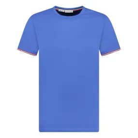 MONCLER BADGE LOGO T-SHIRT BLUE