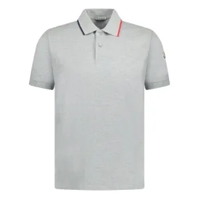 MONCLER SLEEVE LOGO POLO SHIRT GREY