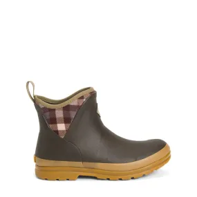 'Muck' Women's Muck Originals Ankle WP Boot - Brown / Plaid / Gum