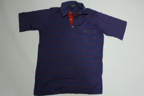 Munsingwear Penguin Made In USA Vintage 80's Striped Grand Slam Golf Polo Shirt