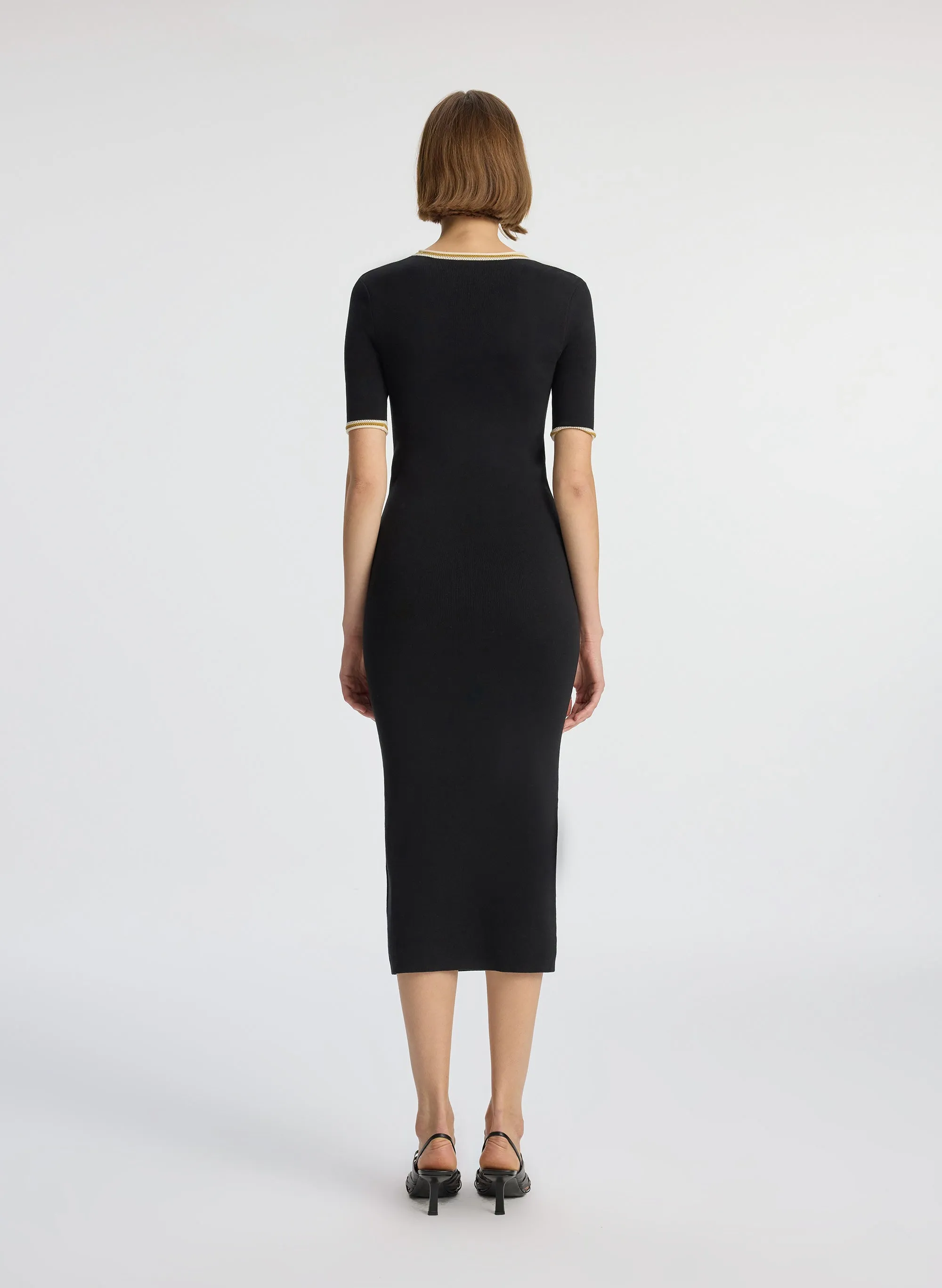 Nelly Contrast Trim Knit Dress