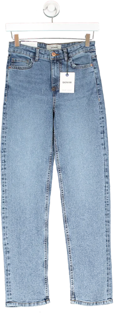 New Look Blue Regular Straight Leg Jeans UK 8