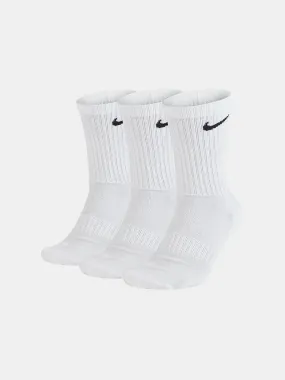 Nike Everyday Cotton Cushioned Crew Socks 3 Pack  - White / Black