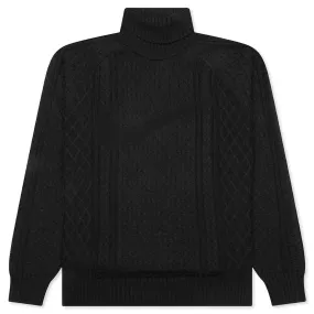 Nike Life Cable Knit Turtleneck Sweater - Black