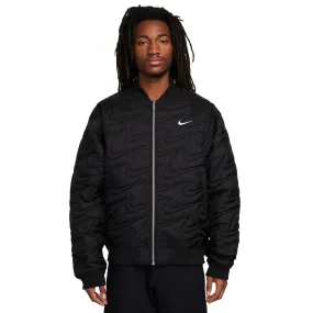 Mens Nike Sportswear Swoosh Quilted Jacket in Black - Stylish and Warm Outerwear for Everyday Wear (FV6151-010)