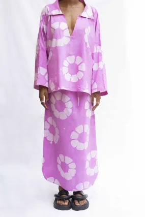 Nyosi Brand Gana Set, V-neck shirt with Matching Maxi Skirt