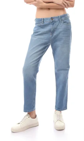 O168639 Comfortable Light Blue Regular Fit Jeans