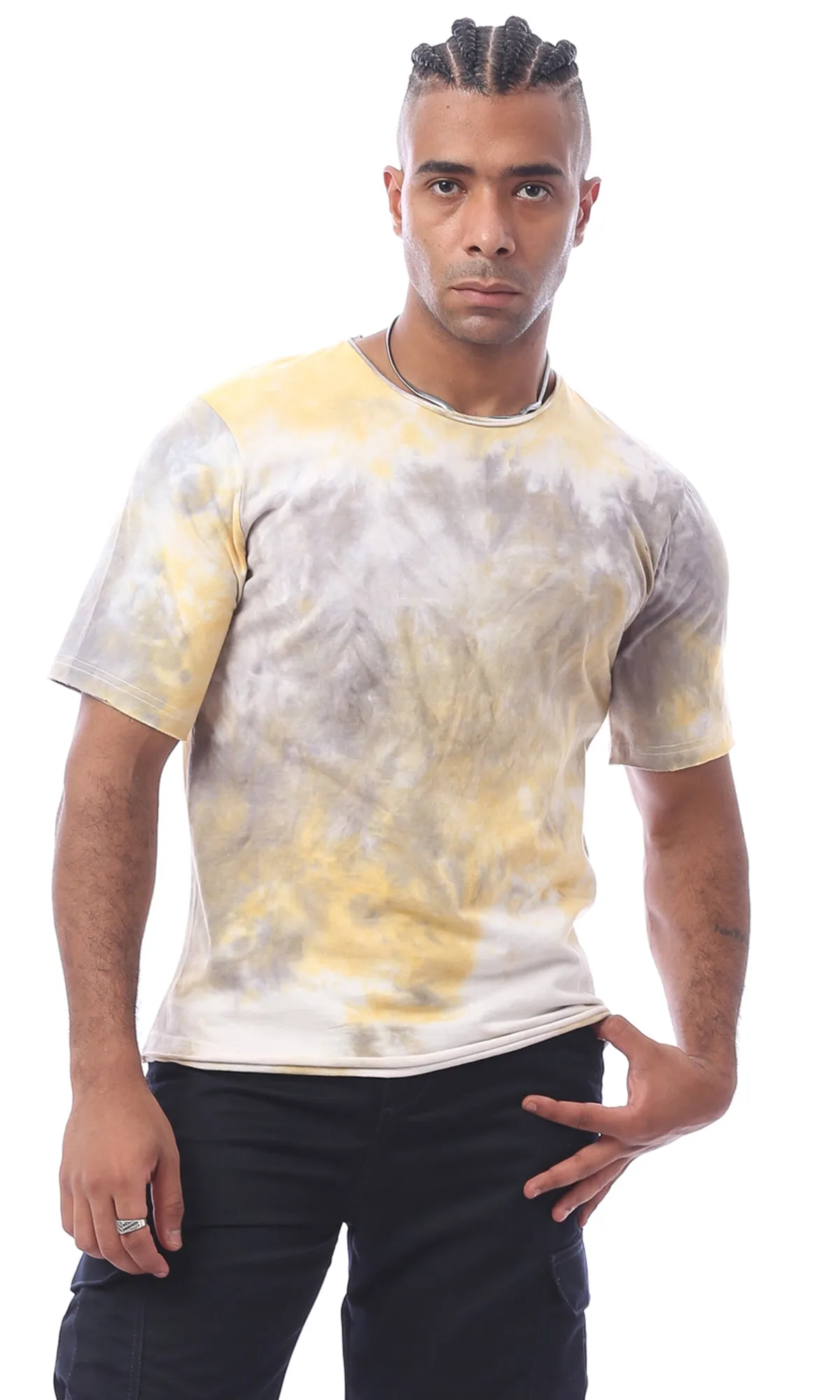 O172002 Short Sleeve Yellow & Grey T-Shirt