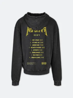 On Tour Acid Wash Yellow Print Hoodie (Black)