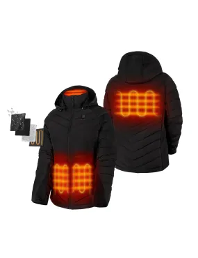 (Open-box) Women's Heated Down Jacket - Black/White