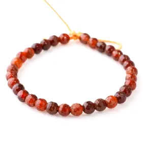 Orange Garnet 6mm Round Faceted - Large Hole Beads