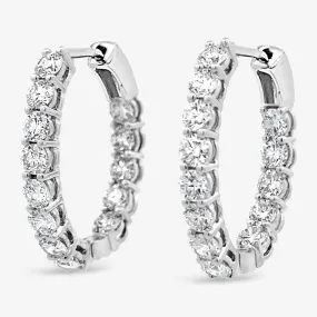 Oval 0.75 Eternity 2.60CT Hoop Earrings