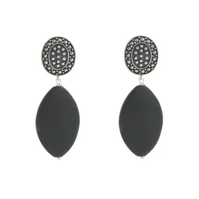 Oval Shield Clip On Earrings