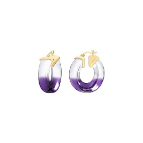 Painted Mini V Lucite Hoop Earrings