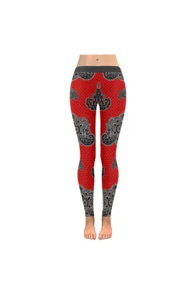 Paisley Hearts Low Rise Leggings (Invisible Stitch)