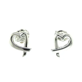 Paloma Picasso Loving Heart Sterling Silver Stud Earrings