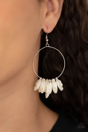 Paparazzi Accessories - Sailboats and Seashells - White Earrings