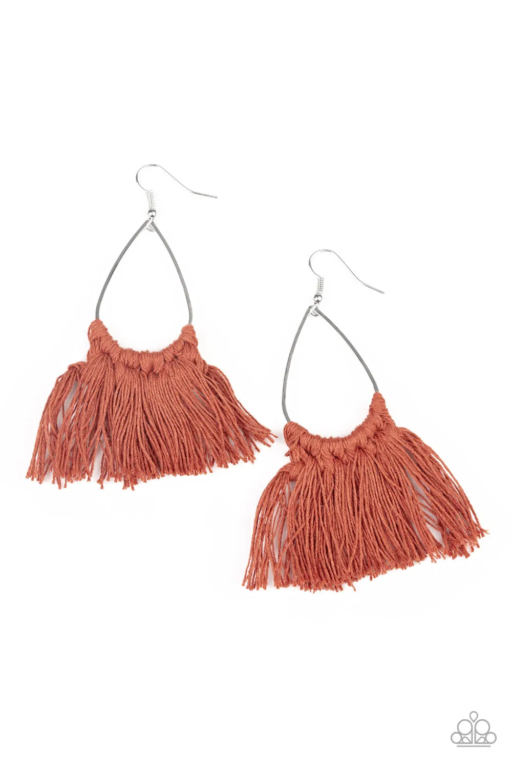 Paparazzi Accessories - Tassel Treat - Brown Earrings