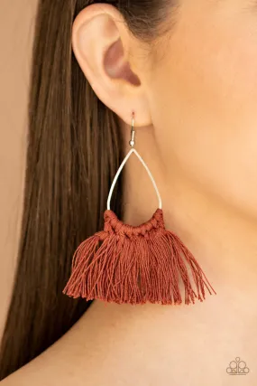 Paparazzi Accessories - Tassel Treat - Brown Earrings