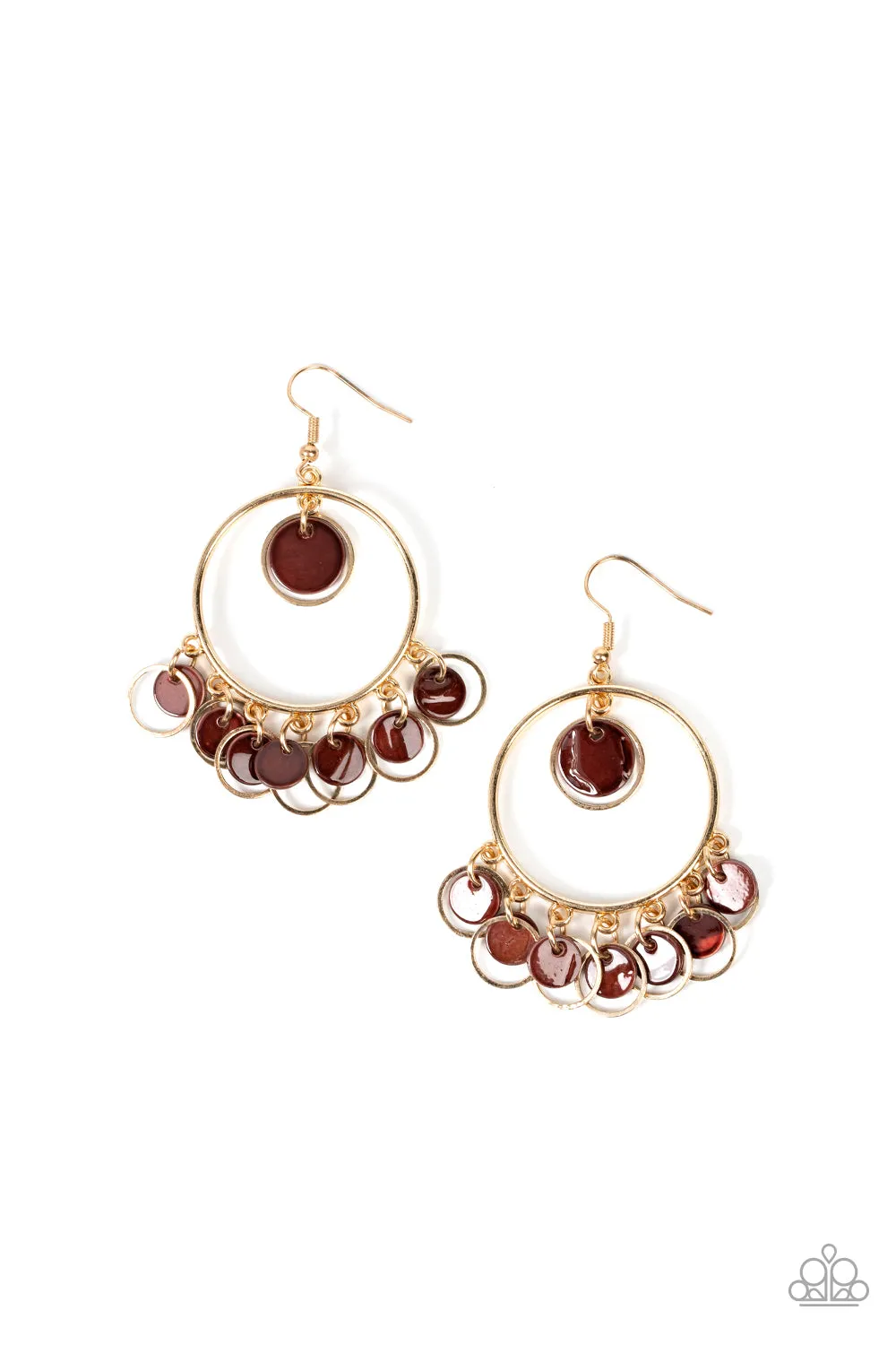 Paparazzi Cabana Charm - Brown Earrings