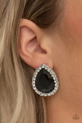 Paparazzi Earring ~ Dare To Shine - Black Post Studs Earring